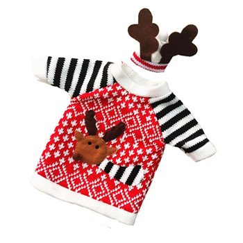 Knitted Reindeer Wine Bottle Cover