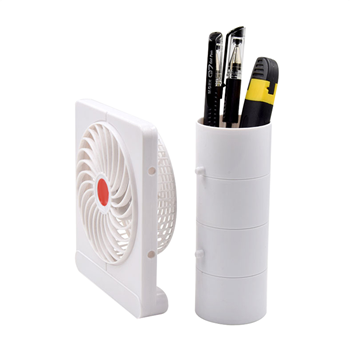 Plastic Mini USB Fan with Pen Container