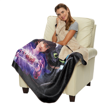 Sherpa Lined Sublimated Micro Mink Throws