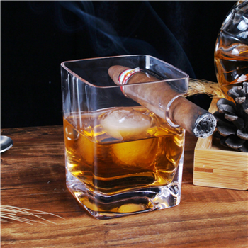 Handmade Square Glass Cigar Cup