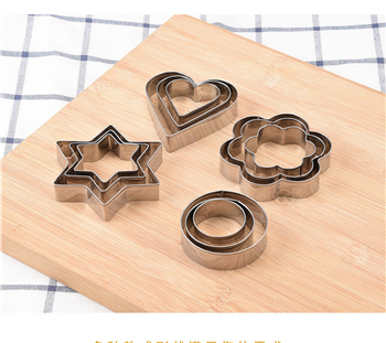 Kitchen Baking Tool Stainless Steel Dessert Biscuit Mold 12-piece Set