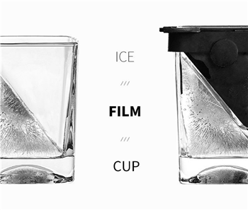 Whiskey Wedge Glass Cup With Silicone Ice Mould