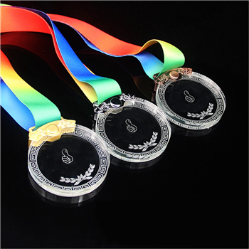 Customize Crystal Award Medals with Ribbon