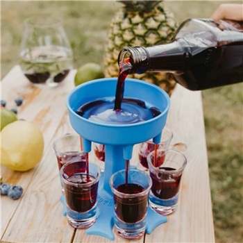 6 Shot Party Glass Dispenser and Holder with cups set