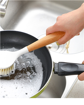 Wooden Dish Scrubber With Handle