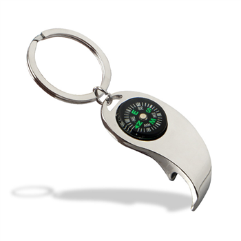 Compass and Bottle Opener Keychain