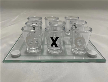 XO Tic-Tac-Toe With Wine Glass