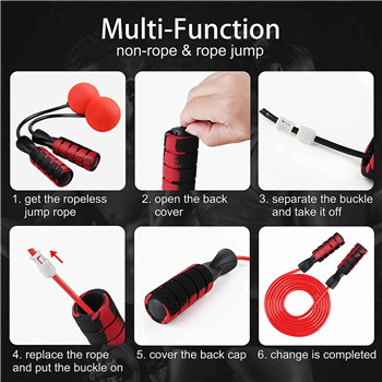 2 in 1 Cordless Indoor Jump Rope with Two Balls for Narrow Space