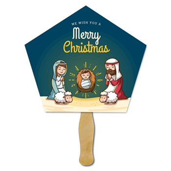 Custom Shaped Wooden Handle Fan