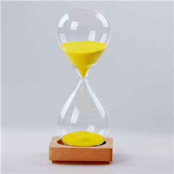 5 Minutes Sand Timer With Wooden Base